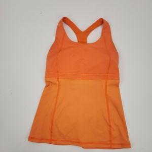 Lululemon Orange Tank Racerback Tank Top No Size Tag Small Medium 4 Or 6